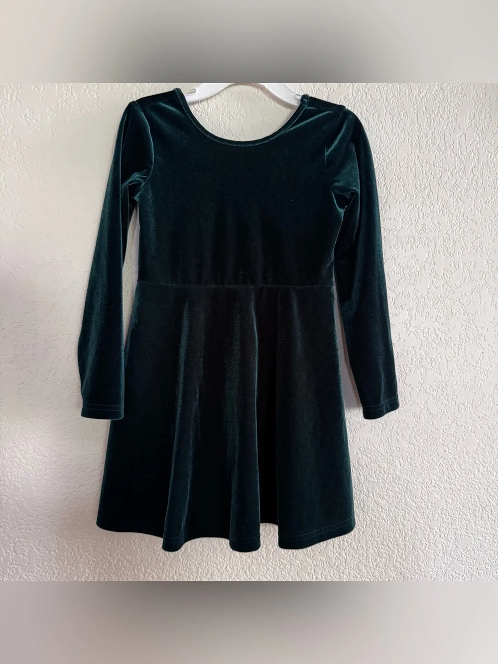 The Children’s Place Long Sleeve Emerald Green Velvet Dress Holiday Christmas 4T